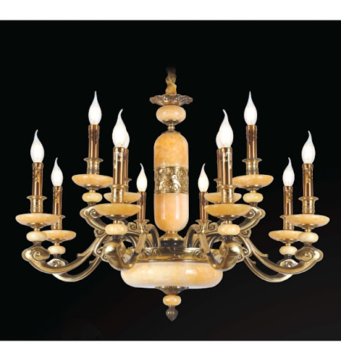 Đèn chùm đồng đá DGR-VR1244/12