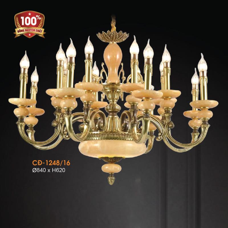 Đèn chùm đồng đá DGR-VR1248/16
