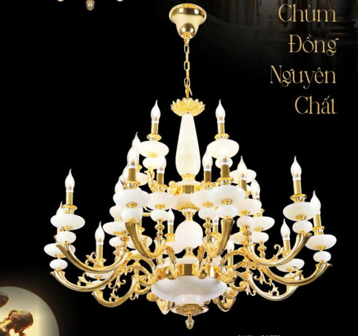 Đèn chùm đồng đá DGR-EU332/25