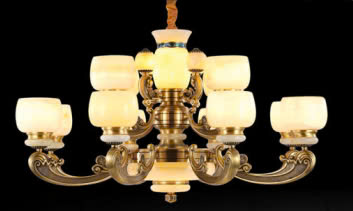 Đèn chùm đồng đá DGR-EU348/8+4