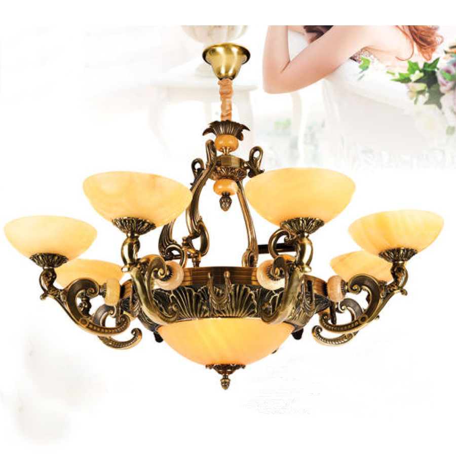 Đèn chùm đồng đá DGR-EU355/8