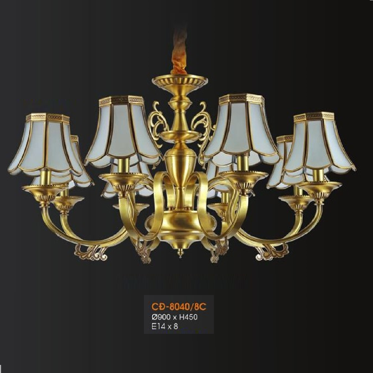 Đèn chùm đồng DGR-VR8040-8C.