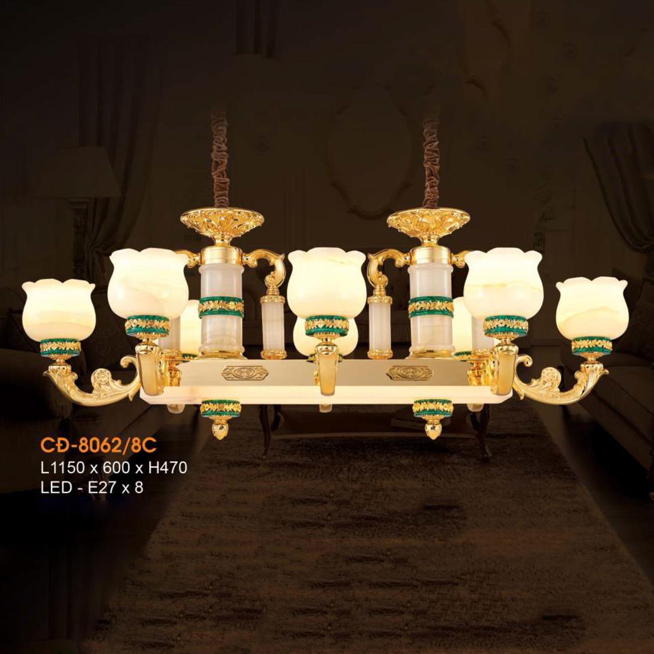 Đèn chùm đồng đá DGR-VR8062/8C