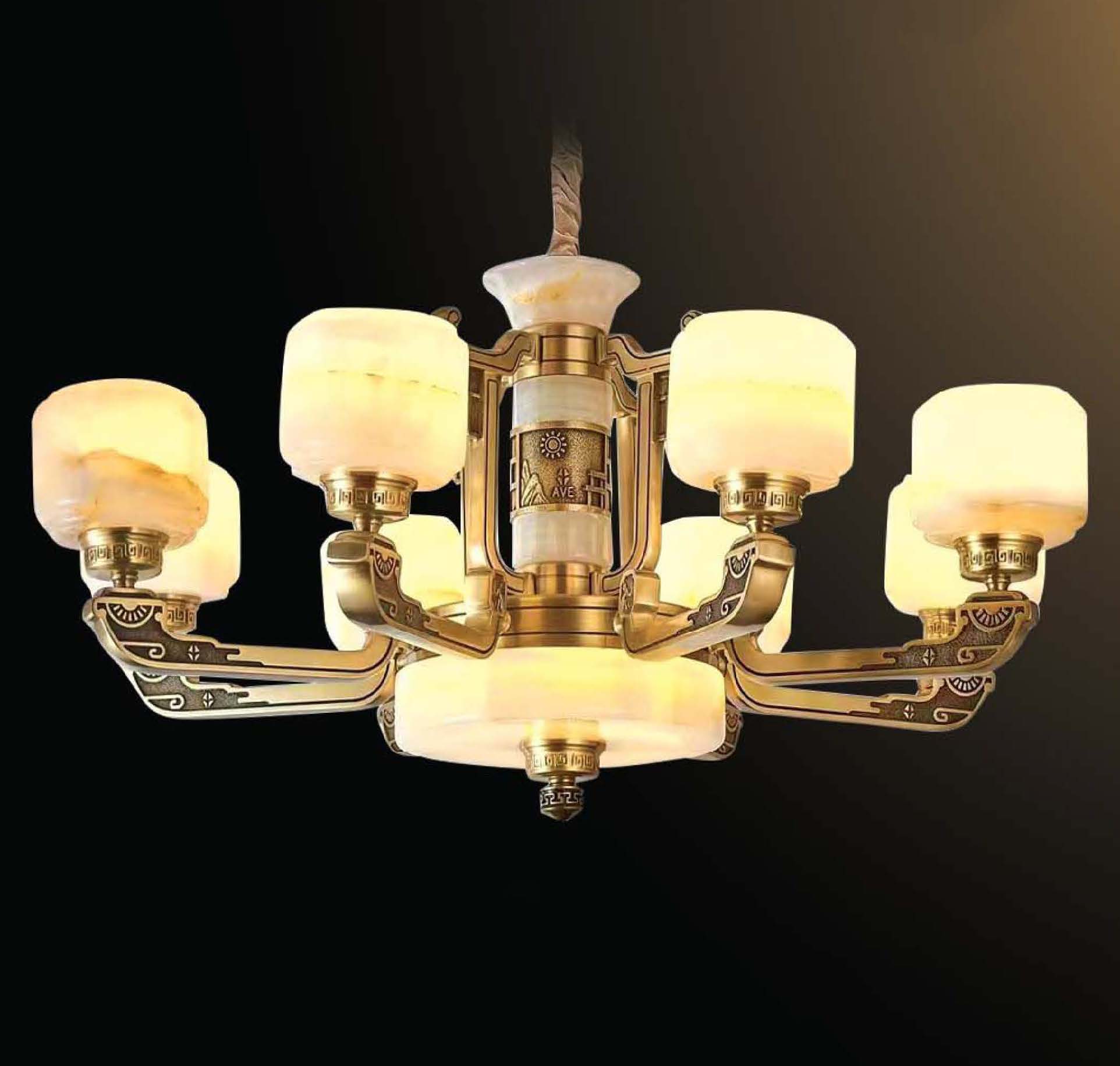 Đèn chùm đồng đá DGR-VR8805/8