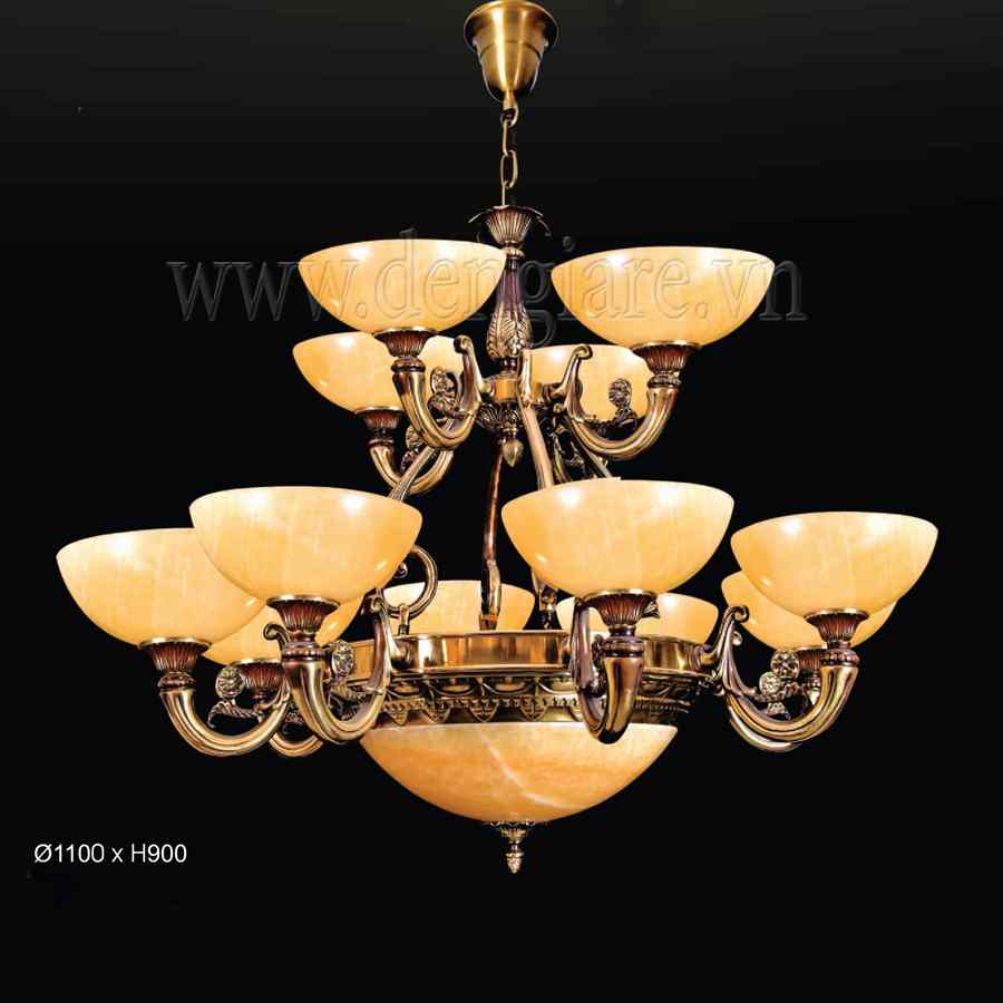 Đèn Chùm Đồng Đá DGR-VR1153/8+4