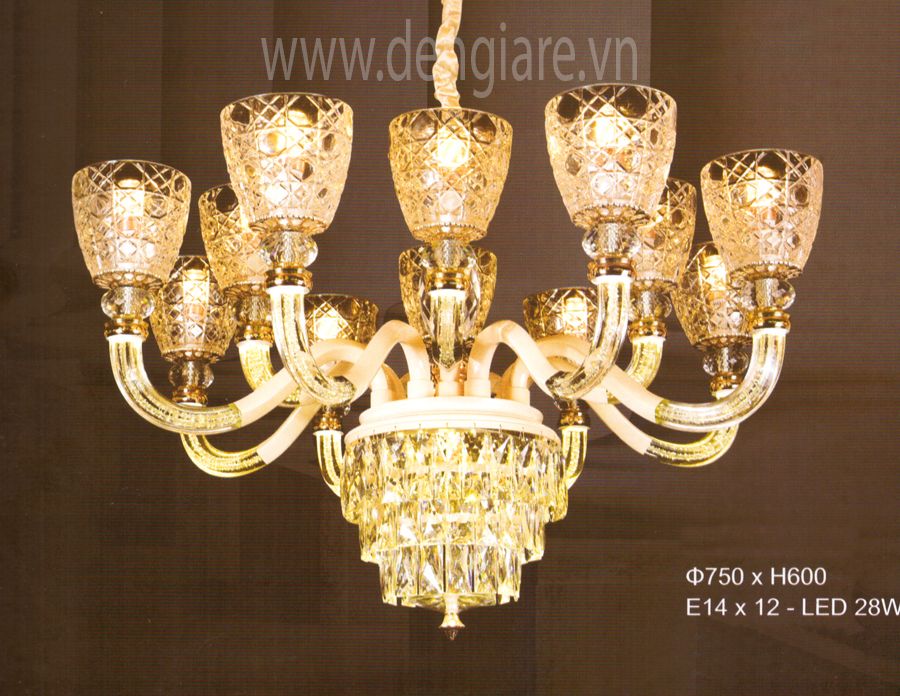 Đèn chùm kiểu Châu Âu DGR-ER3015/8+4 Ø75cm