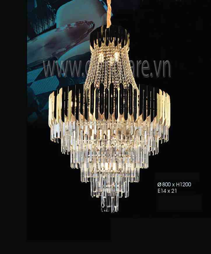 Đèn chùm pha lê DGR-VR8615 Ø80cm
