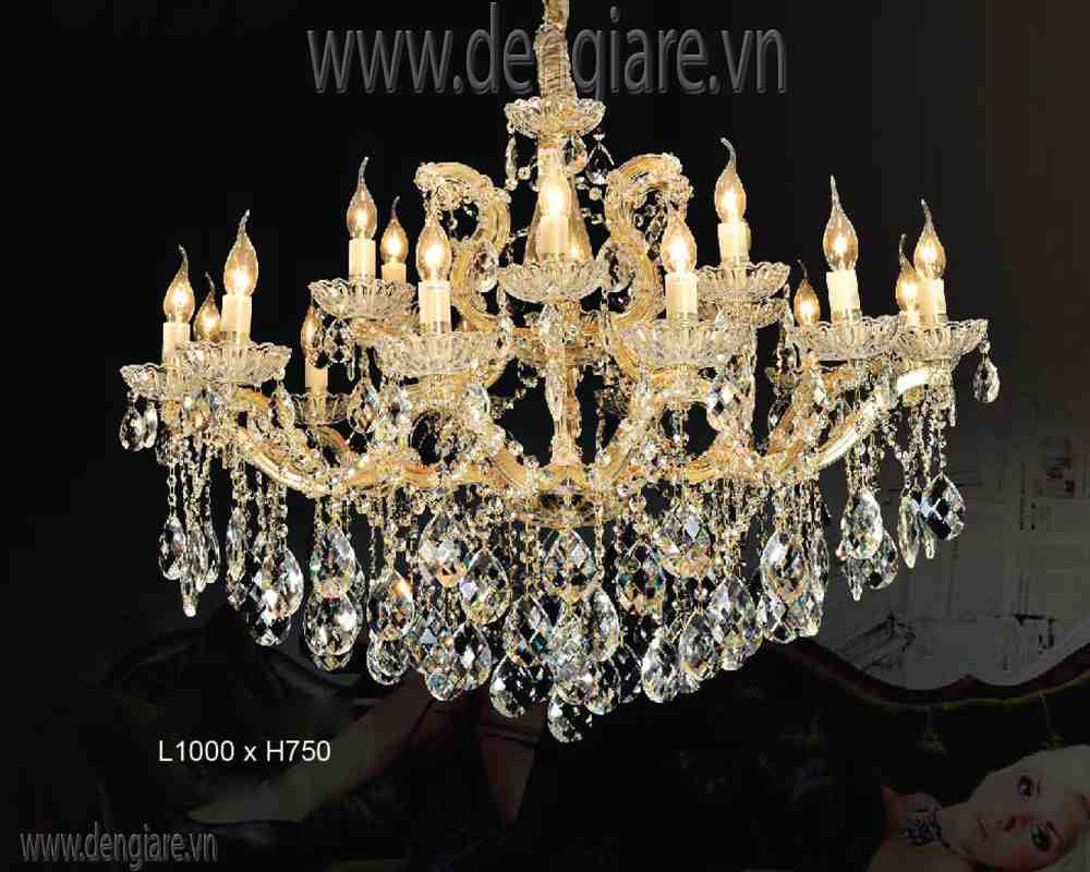Đèn chùm pha lê nến DGR-VR5128/18 Ø100cm