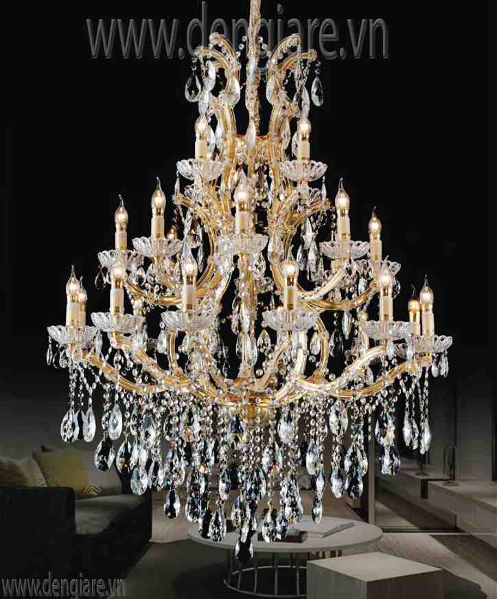 Đèn chùm pha lê nến DGR-VR5195/24 Ø100cm