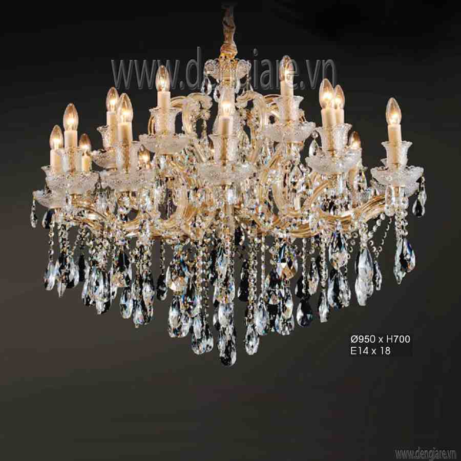 Đèn chùm pha lê nến DGR-VR5212/18 Ø95cm