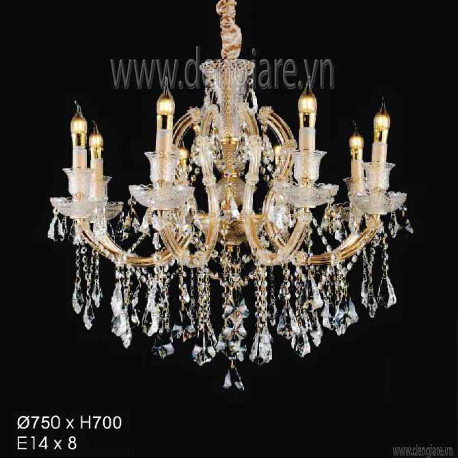 Đèn chùm pha lê nến DGR-VR5213/8 Ø75cm
