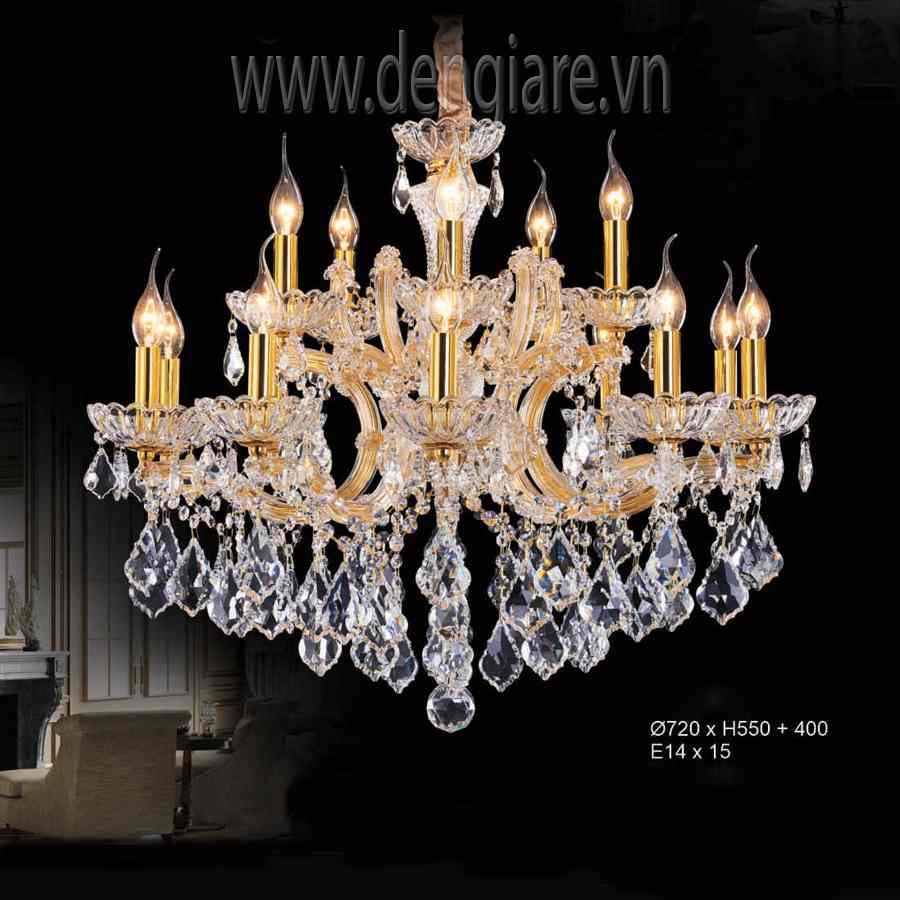 Đèn chùm pha lê nến DGR-HF8124/15 Ø72cm