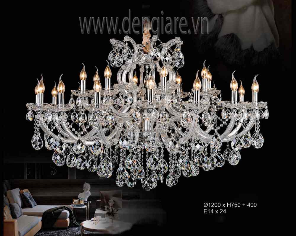 Đèn chùm pha lê nến DGR-HF8127/16+8 Ø72cm