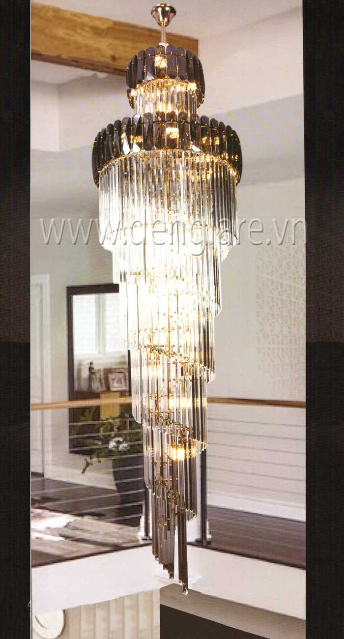 Đèn pha lê thả thông tầng DGR-DH5010 Ø80cm