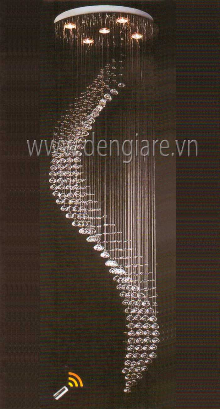 Đèn pha lê thả thông tầng DGR-QN6040 Ø50cm