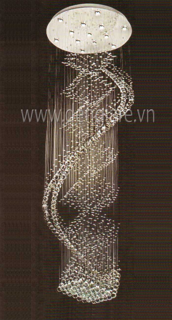Đèn pha lê thả thông tầng DGR-QN9646 Ø60cm