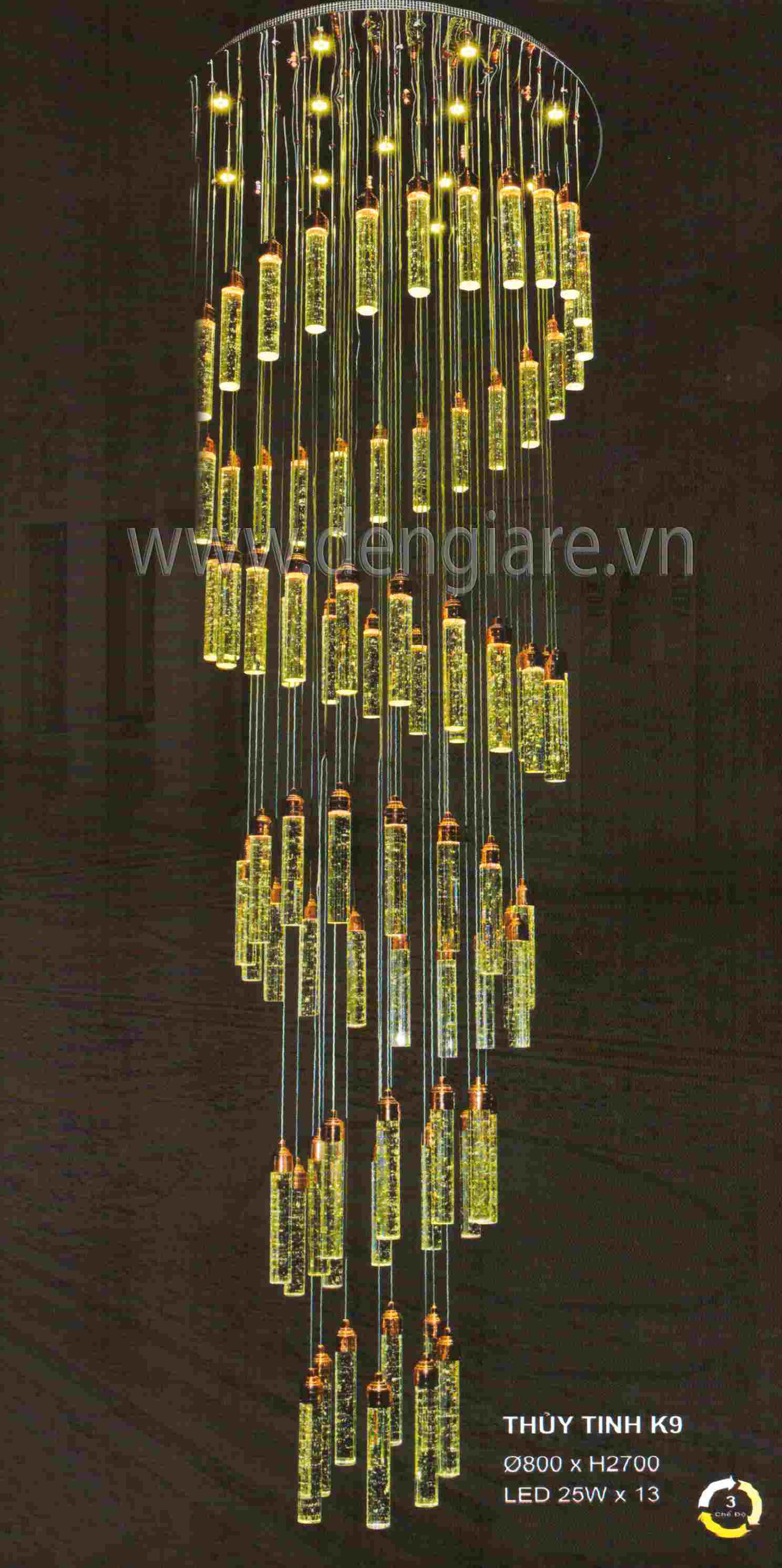 Đèn thả thông tầng DGR-HF88855/86 Ø80cm