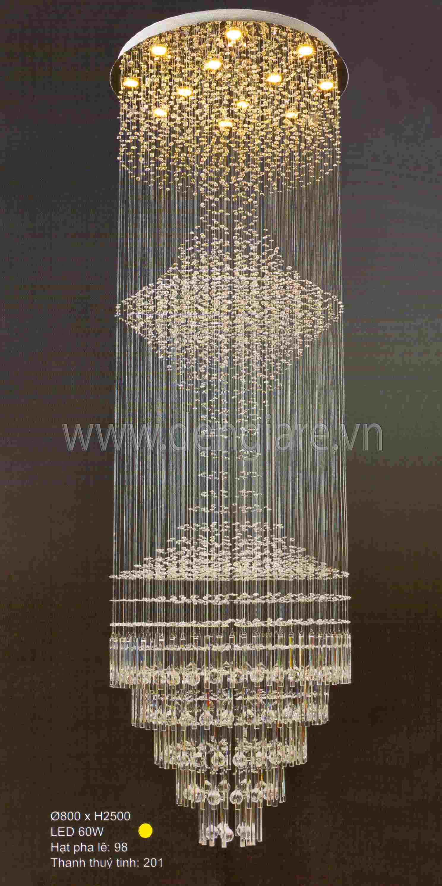 Đèn thả thông tầng DGR-HF6882/12 Ø80cm