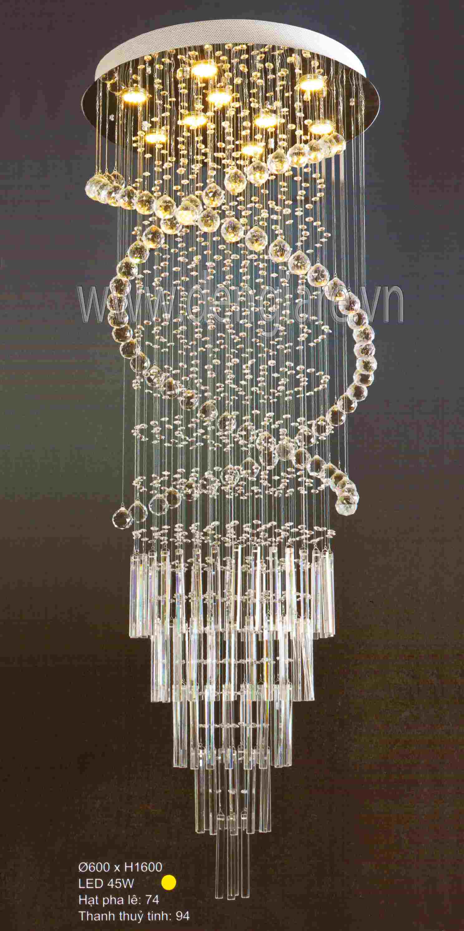 Đèn thả thông tầng DGR-HF1118/9 Ø60cm