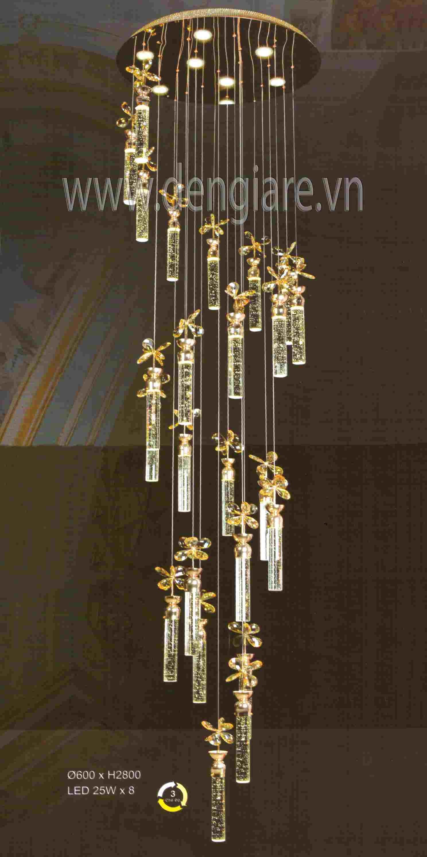 Đèn thả thông tầng DGR-HF651/24 Ø60cm